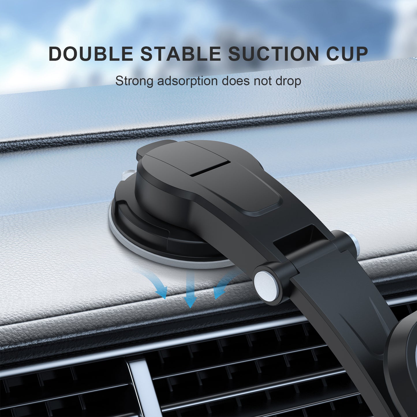 DOB SECHS Waterfall Car Phone Holder Mount with Suction Cup for Dashboard Windshield Vent