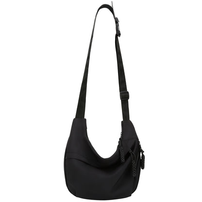 DOB SECHS Black Lightweight Dumpling Bag in Durable Nylon with Adjustable Strap