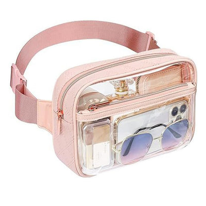 DOB SECHS Stadium Approved Clear Crossbody Bag with Adjustable Strap - Tulip Pink