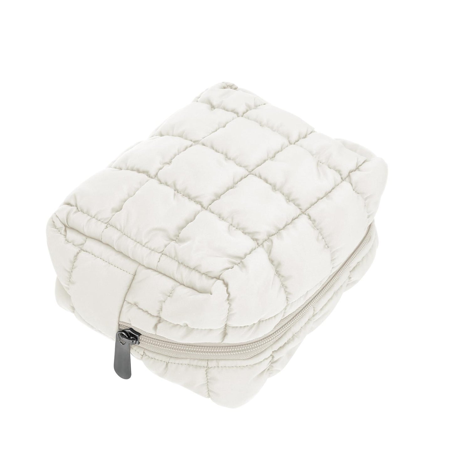 DOB SECHS Stylish Cotton Padded Soft Quilted Cosmetic Bag for Daily Use and Travel Essentials