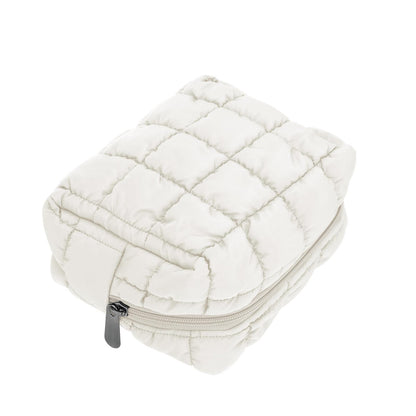 DOB SECHS Stylish Cotton Padded Soft Quilted Cosmetic Bag for Daily Use and Travel Essentials