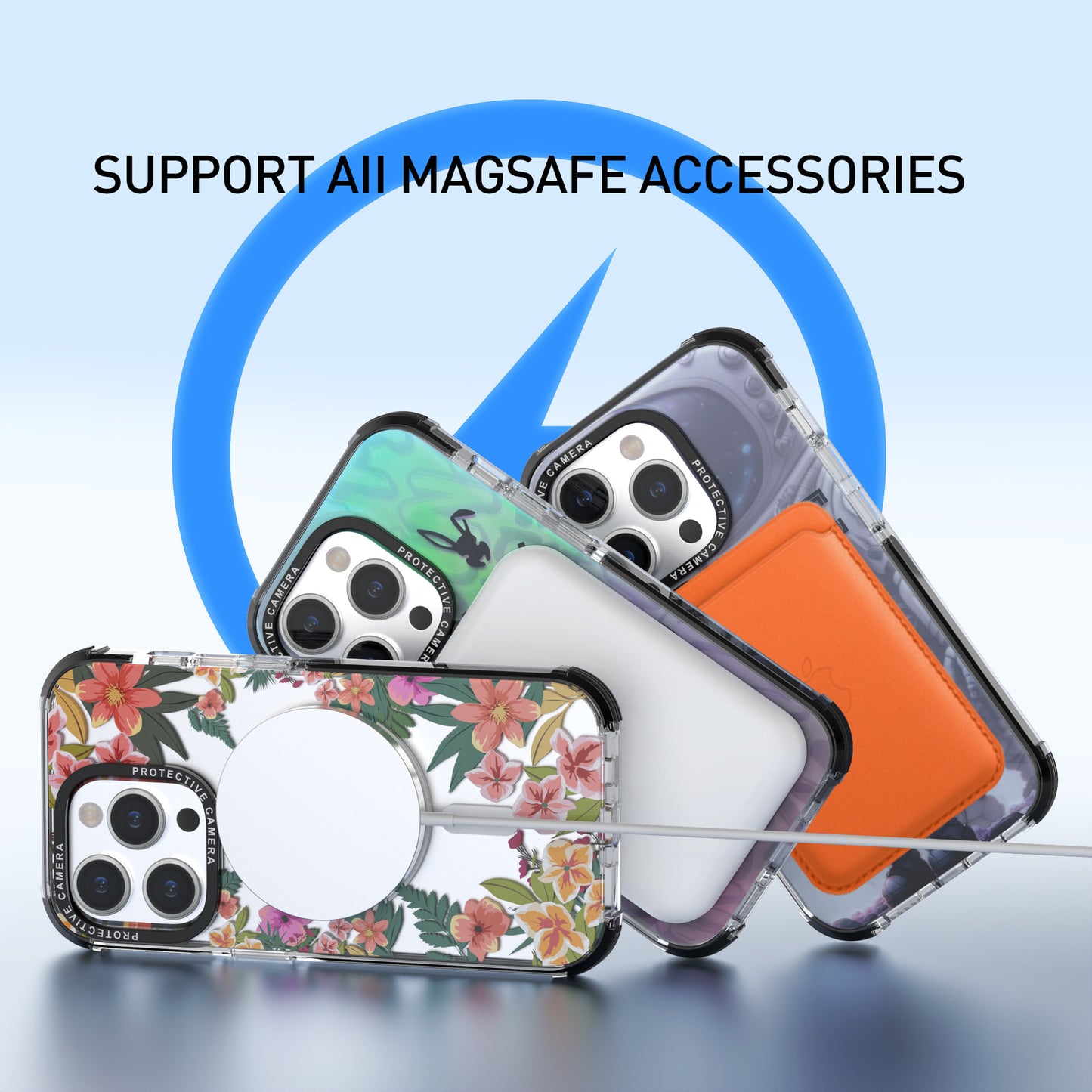 Estuche Magsafe con estampado de flores a prueba de golpes DOB SECHS para la serie iPhone 15