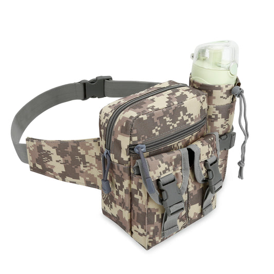 DOB SECHS Urban Camouflage Tactical Fanny Pack with Adjustable Strap & Bottle Holder